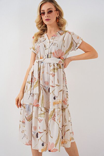 Hiccup Rochie midi BDART cu decolteu în V și ornamente