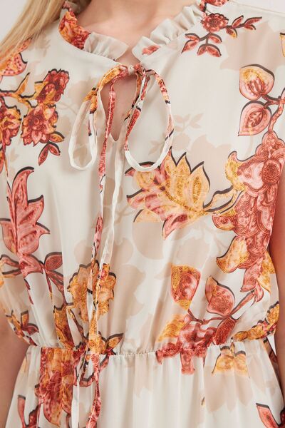 Hiccup Bdart Floral Print Midi Dress with Belt