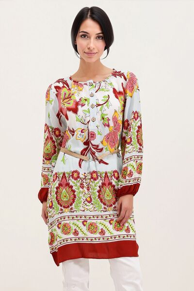 Hiccup Bdart Floral Mini Dress with Belt