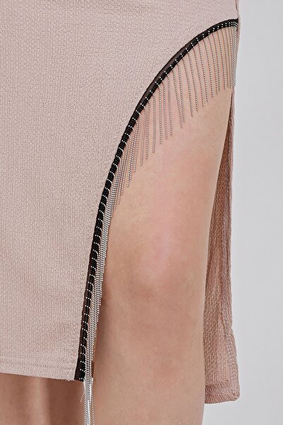 Hiccup BDART Μίντι φούστα με λεπτομέρεια αλυσίδας και υφή