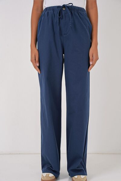 Hiccup Bdart Wide Leg Cotton Trousers with Belt
