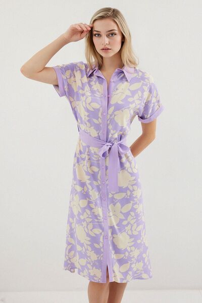 Hiccup Bdart Floral Midi Dress with Belt