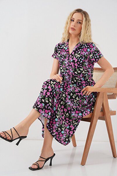 Hiccup Φόρεμα BDART με λουλουδάτο γιακά πουκάμισο μίντι