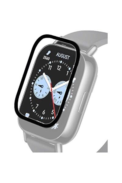 justincase واقي شاشة ناعم للساعة الذكية بإطار أسود