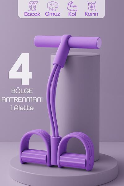 Telvesse Body Trimmer Mekik Kürek Çekme Bel İnceltme Aleti Evde Spor Lastikli Egzersiz Lastiği Mor