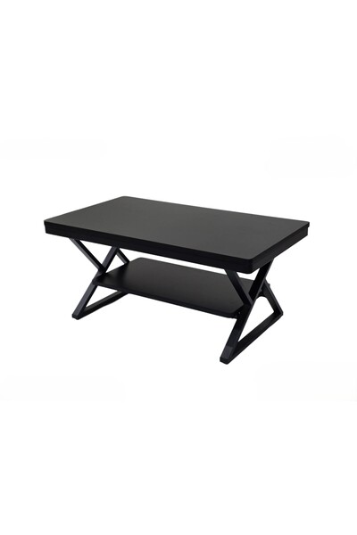 Geneic 2-Tier Living room Table with Storage - Metal Legs & Durable Wooden Desktop - 110x60x50cm