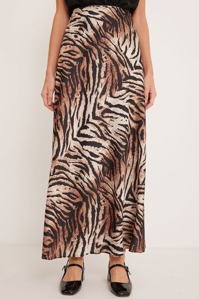 Hiccup Bdart Lined Maxi Satin Skirt