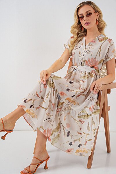 Hiccup Rochie midi BDART cu decolteu în V și ornamente