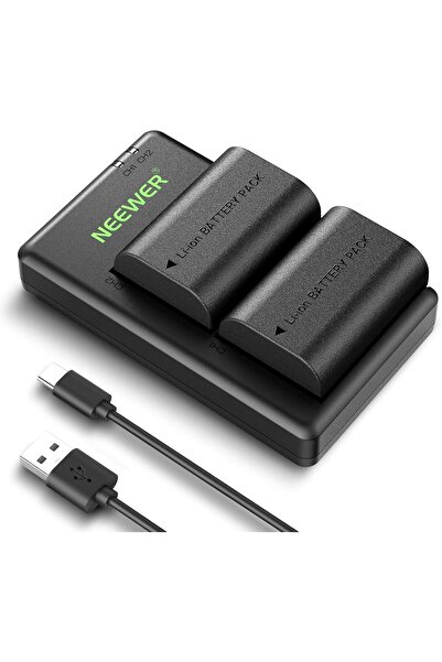 NEEWER عبوتان من بطاريات بديلة LP-E6P بسعة 2400 مللي أمبير/ساعة وشاحن USB مزدوج