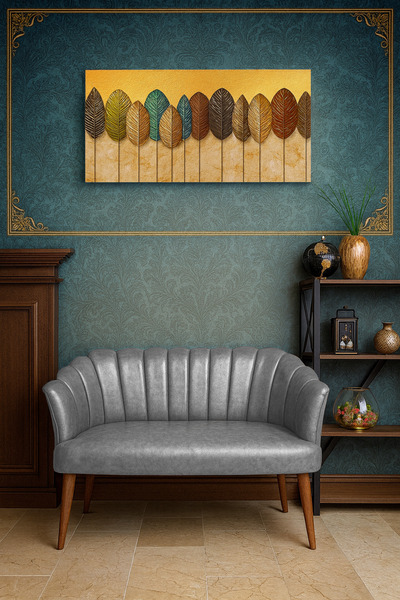 Azra Mobilya Papatya İkili Koltuk Gri – Şık ve Rahat Suni Deri Ofis, Bekleme ...