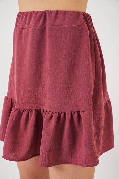 Hiccup Bdart Lined Textured Mini Skirt