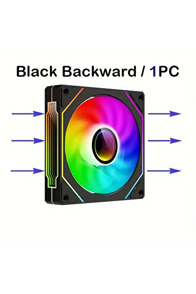 Choice5 A-RGB WHITE Black Backward 1pc PRISM IV PRO Case Cooling Fan 120mm 5V 3 PIN ARGB, 12V 4 PIN PWM, for