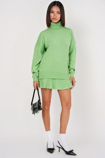 Hiccup Bdart Textured Oversize High Collar Knitted Set
