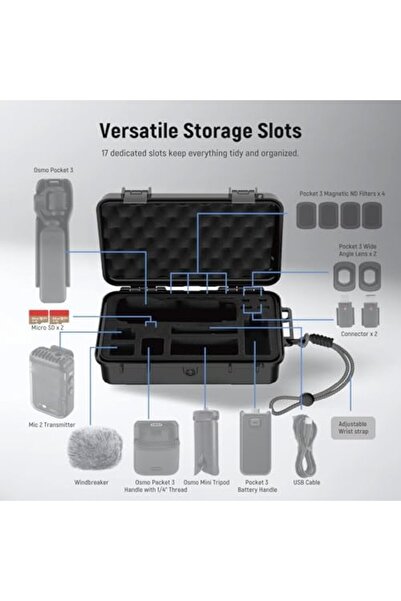 NEEWER Hard Case Compatible with DJI Osmo Pocket 3 & Creator Combo Accessories, IP67 Waterproof Dust