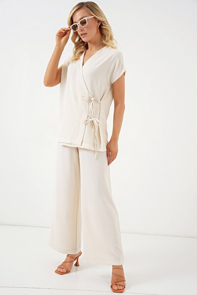 Hiccup Bdart V-Neck Textured Two-Piece Suit