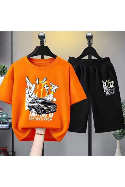 CACTUS COLLECTION Car Printed Shorts T-Shirt Set