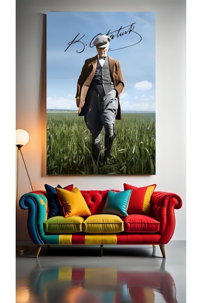 özkacar ATATURK PORTRAIT XI Tablou pe pânză pentru decorarea casei, perete, s...