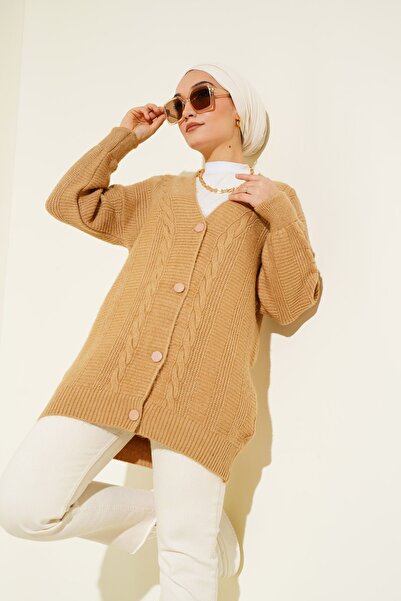 Hiccup Bdart Buttoned V-Neck Jacquard Knitwear Cardigan