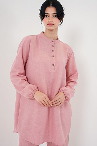 Hiccup Bdart Buttoned Long Sleeve Tunic and Wide Leg Pants Set