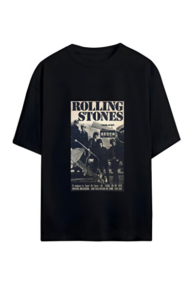 GraffTee THE ROLLING STONES UNISEX OVERSIZE PAMUKLU T-SHIRT