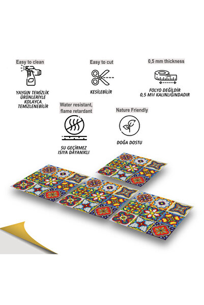 TİNK Kendinden Yapışkanlı Fayans Karnaval Karo Desenli Pvc Karo 30x30 Cm (56 ADET) 5m2