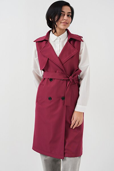 Hiccup Bdart Midi Shawl Collar Vest with Pocket Detail