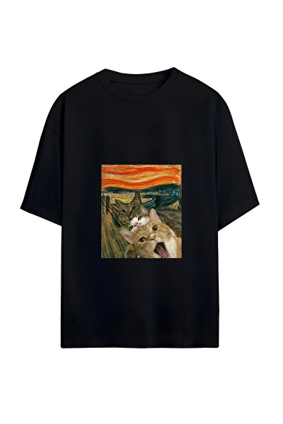 GraffTee تي شيرت قطني كبير الحجم للجنسين من SCREAM CATS