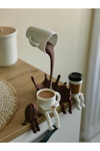 shop Kahve Köşesi Dekoratif 5’li Figür Seti – Eğlenceli Tasarım