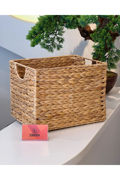 ZBERN HASIR SEPET - ÇOK AMAÇLI ÇİÇEKLİK GAZETELİK DEKORATİF / 30x24x22cm