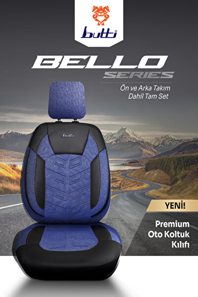 BUTTİ Bello Series Linen Fabric Premium Car Seat Cover |   Full Set with Orthopedic Support, Front and Back