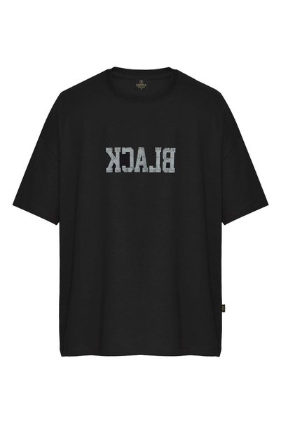 Espina Premium Unisex Black Printed Oversize T-Shirt