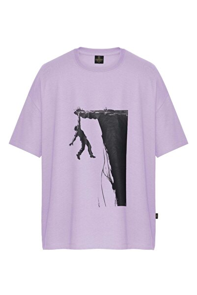 Espina Premium تي شيرت كبير الحجم مطبوع عليه "فجوة" للجنسين