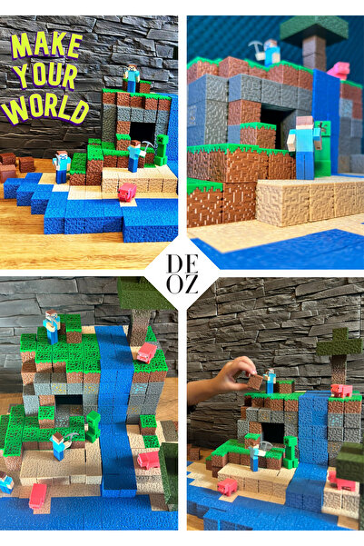 DEOZ3D Minecraft – Dünyanı Yarat! | Blok Esintili Diorama & Oyun Seti