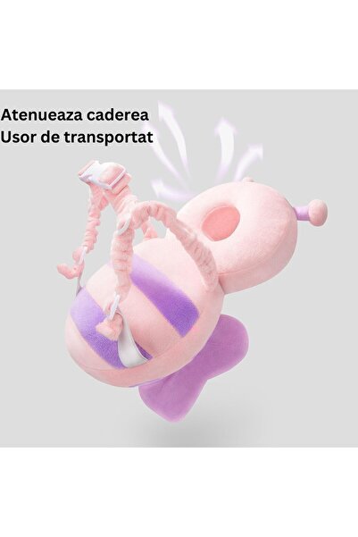 Flippy Backpack-Type Head Protection Pillow, Flippy, Butterfly-Shaped Plush Headrest for Babies, 33x6x19 cm