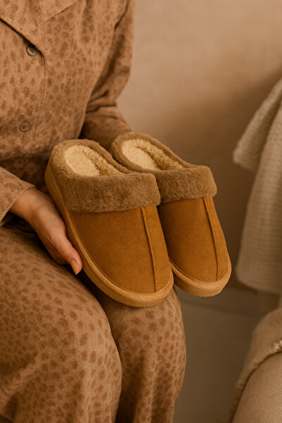 Beyond Kadın Taba İçi Peluş Süet Ev Terliği BYNDMTF01