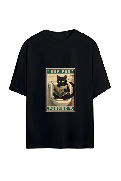GraffTee تي شيرت قطني كبير الحجم للجنسين من POOPING