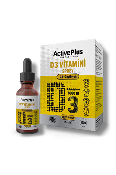 activeplus ActivePlus D3-1000IU Sprey Takviye Edici Gıda 20 ml