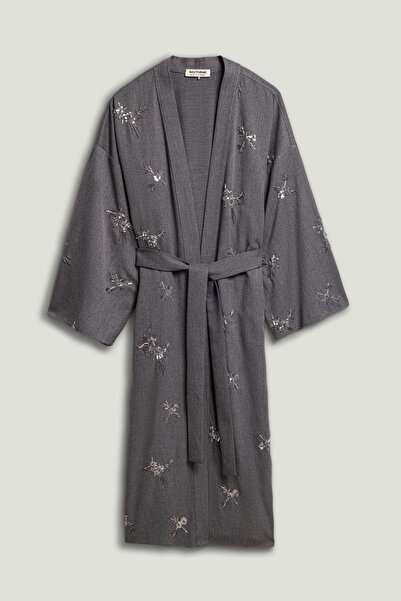 Nocturne Beaded Belted Maxi Kimono