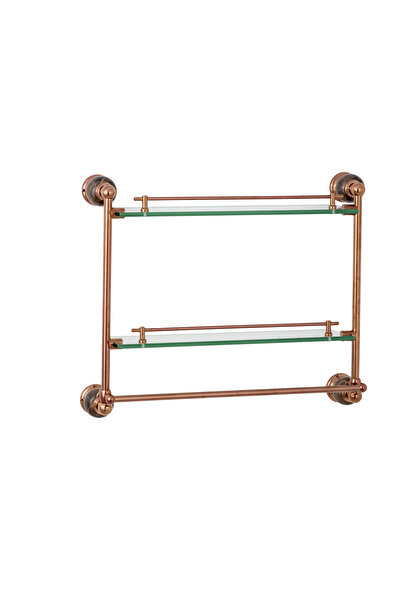 Trendy's Etajera baie dubla, TRENDY'S, jade rose-gold, montare pe perete