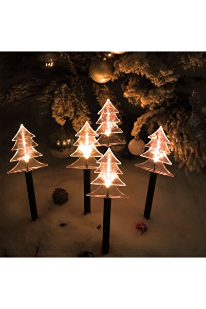 Flippy Set of 5 outdoor LED solar lamps, Tree model, for garden, Flippy, 35.5 cm, Warm White