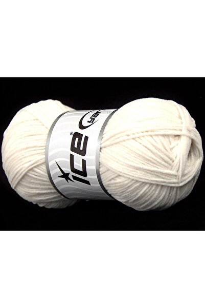 Ice yarns 8x50 جرام. قماش شينيل من الألياف الدقيقة بلون أبيض فاتح للشتاء، شينيل