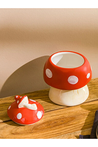 LC Waikiki Lcw Home Mixed Mushroom Figured Ceramic Storage Container 14 cm