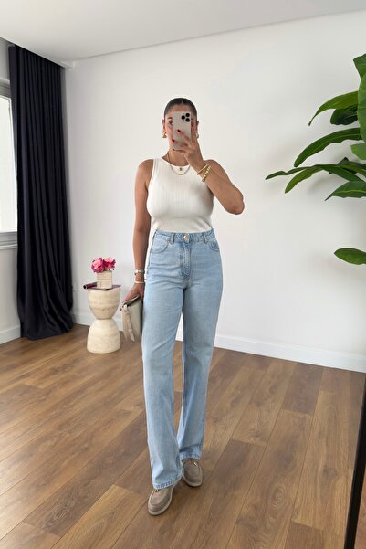 BİRCANÇİL بنطلون جينز مستقيم من ZR ميتان آيس بلو