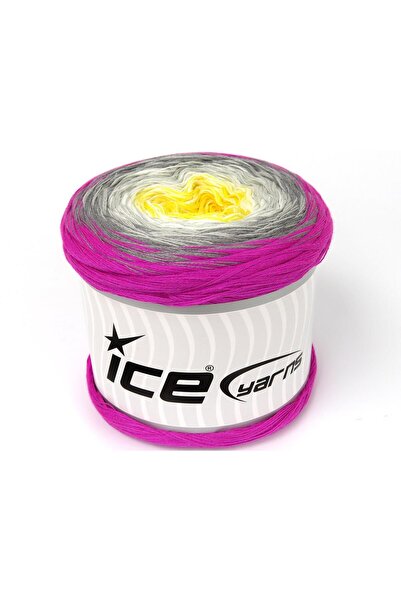 Ice yarns 1×250 جرام. خيوط صيفية من القطن الناعم، أكريليك أبيض، أصفر، فوشيا، ...