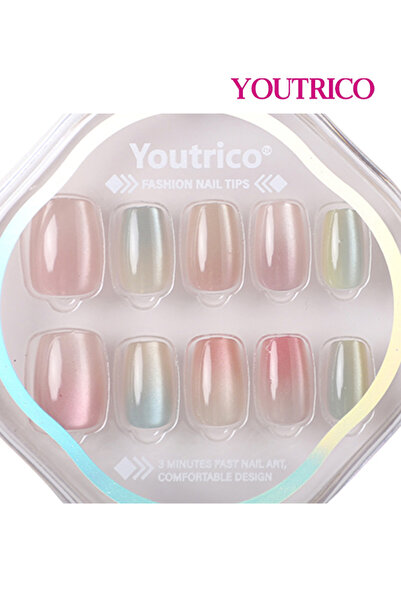 Youtrico 30 قطعة من أظافر الضغط، طلاء، أظافر صناعية على طراز الأميرة، أظافر ص...