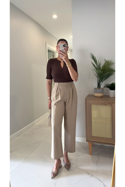BİRCANÇİL Ronsa Camel Carrot Pants