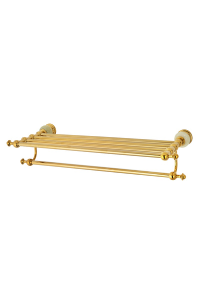 Trendy's Etajera depozitare prosoape TRENDY'S, montare pe perete jade-gold