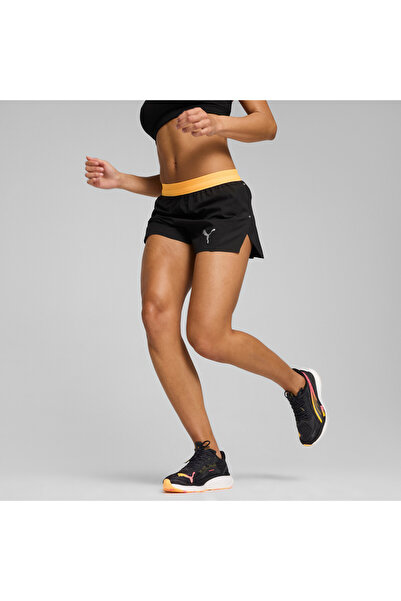 Puma Womens RUN ULTRAWEAVE VELOCITY 3" Running Shorts - Black