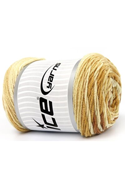 Ice yarns مجموعة من 3 × 100 جرام من خيوط آيس يارنز بيبي دريم باتيك، خيوط بنية...