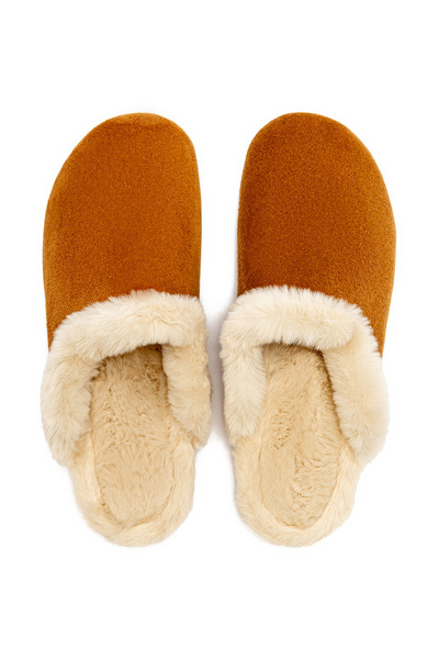 Twigy Sandra Women's Furry House Slippers Dark Beige 37/41